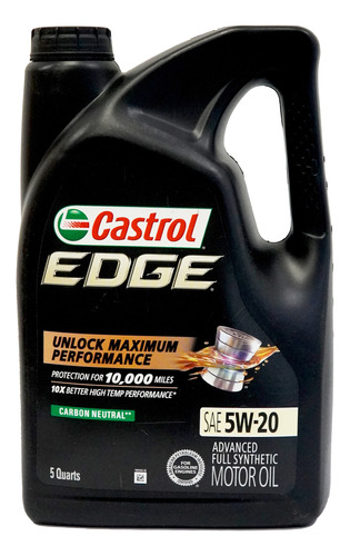 Aceite Castrol Edge 5w-20 Full Sintetico 4.73l Tienda