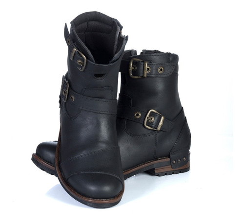 Bota Retro Biker Modelo Gb 54 Negra