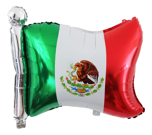 10 Globo Metalicos Bandera Viva México Fiesta Independencia 