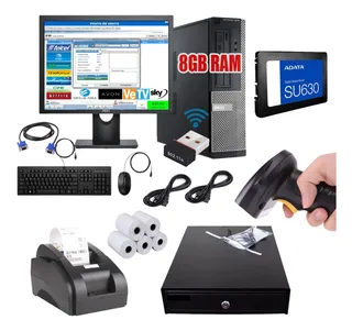Kit Punto De Venta Pc 8gb Ram 480gb + Accesorios + Programa