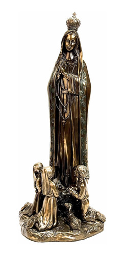Imagen 1 de 3 de Virgen De Fátima Con 3 Pastorcitos 45cm