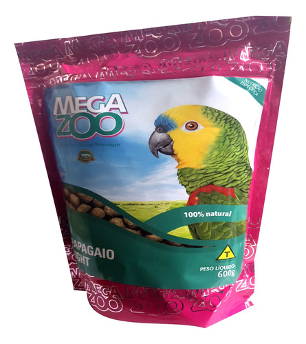 Ração Megazoo Extrusada Papagaio Light 600g