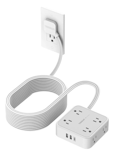 Regleta De Alimentación De 7,6 Metros Con Puertos Usb C De 8