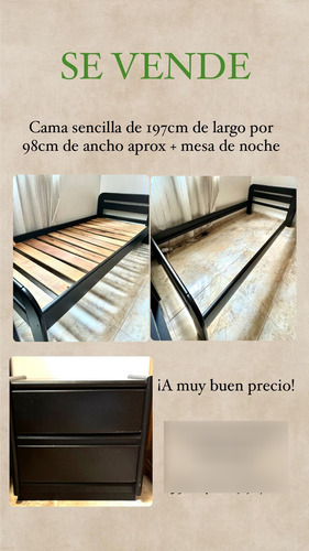 Cama Sencilla + Mesa De Noche Usadas