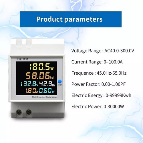 Voltímetro Digital Lcd Ac Amperímetro Ac40-450v Multímetro 6