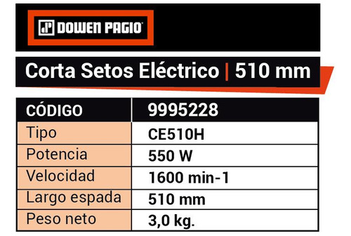 Imagen 5 de 9 de Cortacerco Eléctrico 510 Mm 550 W 220 V Dowen Pagio 9995228