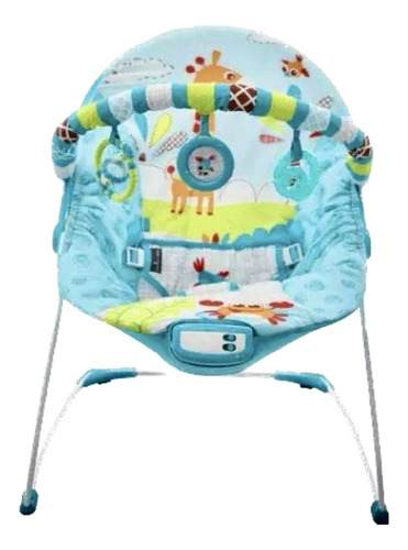 Silla Mecedora Musical Azul Premium Baby