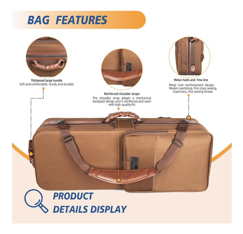 Case De Saxofón De Tenor Omebaige Con Ruedas, Bolsa De De De