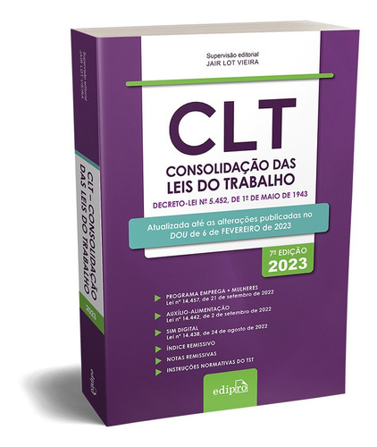 Clt 2023: Consolidação Das Leis Do Trabalho - Míni