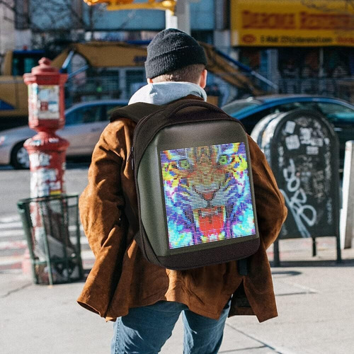 Mochila Led Pantalla Viaje Portátil Mochila Impermeable
