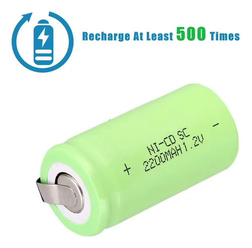 Odstore Bateria Recargable 12 V 2200 Mah Nicd Tap Sub C Sc B