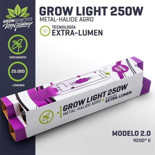 Ampolleta Haluro Metal 250w Extra Lumen - Grow Genetics