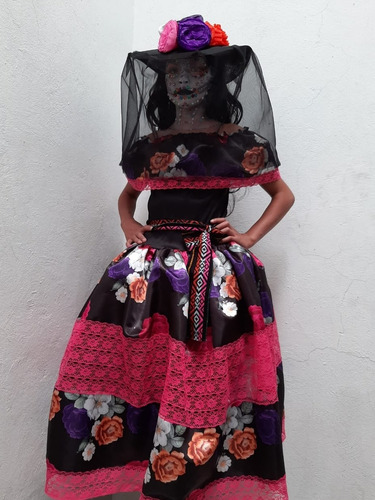 Disfraz De Catrina Frida 2022+ Sombrero Catrina 