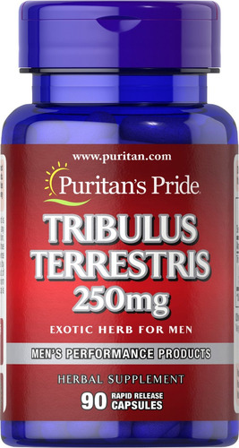 Puritans Pride Tribu Lus Terrestris 250 Mg 90 Caps Sabor Sin Sabor