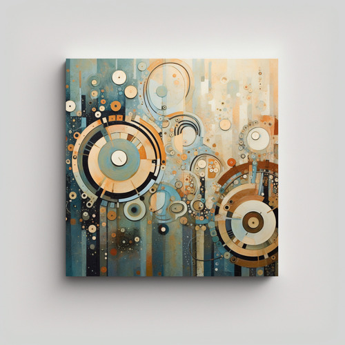70x70cm Cuadro Decorativo Abstracto Relojes Infinitos Tonos 