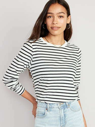 Polera Mujer Old Navy Manga Larga Everwear Blanco