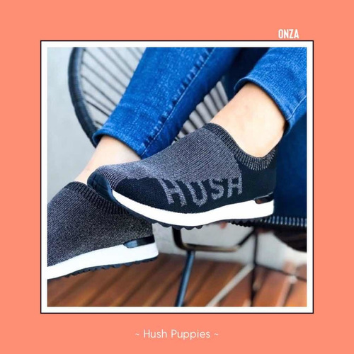 Zapatilla Hush Puppies Savi Negro, Sin Cordon