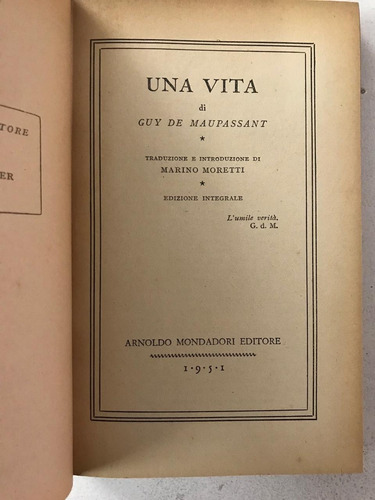 Una Vita - Guy De Maupassant (Usado)