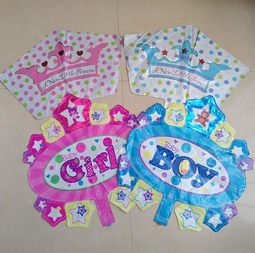 Imagen 2 de 4 de Globos Metalizados Baby Shower Niño Niña Nacimiento Globos
