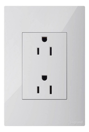 Tomacorriente Doble 2p+t 15a 127v Borde Azul Clickme Legrand