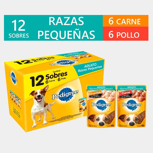 Pedigree 12 Sobres Alimento Húmedo Perro Raza Pequeña 