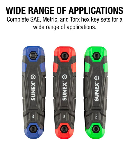 Sunex 98525f Sae/metric/torx - Juego De Llaves Hexagonales P