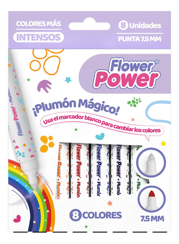 Plumones Magicos Flower Power X 8 Primavera