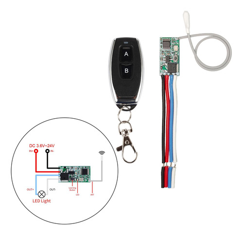 Mini Interruptor De Control Remoto Inalámbrico Rf 433mhz 12v
