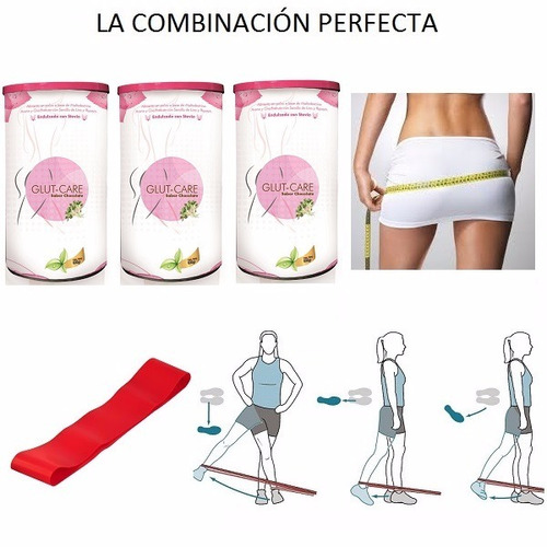 3 Tarros Glutcare + Banda Ayuda Aumentar Sus Gluteos