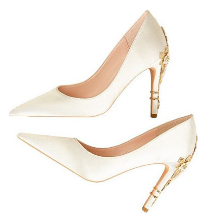 Zapatos De Boda De Tacón Alto Con Flores De Moda Para Mujer