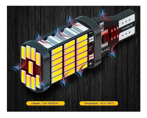 Imagen 5 de 10 de Juego 2 Lamparas Csp T10 Canbus 45 Led Smd Super Potencia