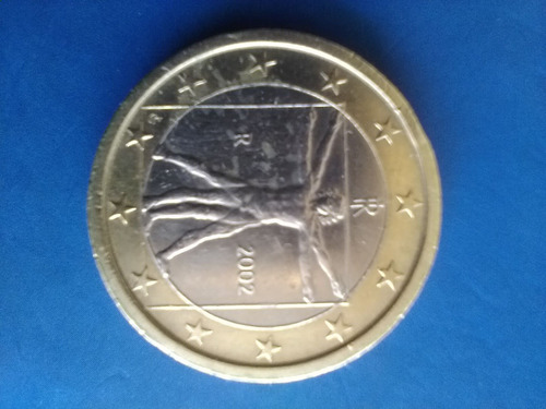 Moneda 1 Euro Italia 2002 Leonardo Da Vinci