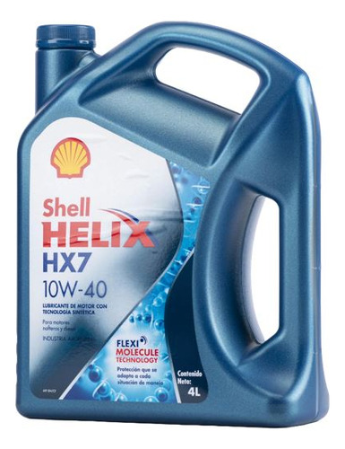Aceite Para Motor Shell Helix Hx7 Semi-sintético 10w-40 X 4l