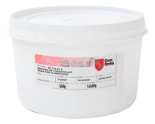 Corante Em Pó Vermelho Bordeaux Duas Rodas - Pote 500g