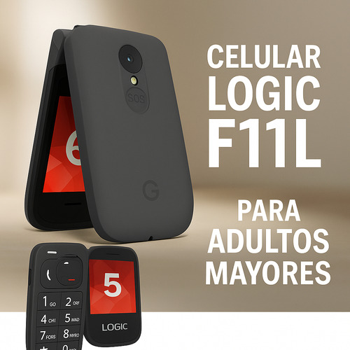 Celular Almeja Logicf11 Adulto Mayor Batería Larga Botón Sos