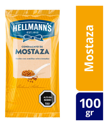 Mostaza Hellmans Sachet 100gr (12uni)super