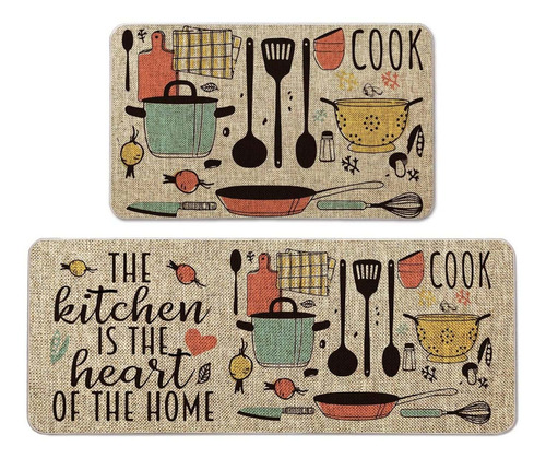 The Kitchen Is The Heart Of The Home  Juego De 2 Alfomb...