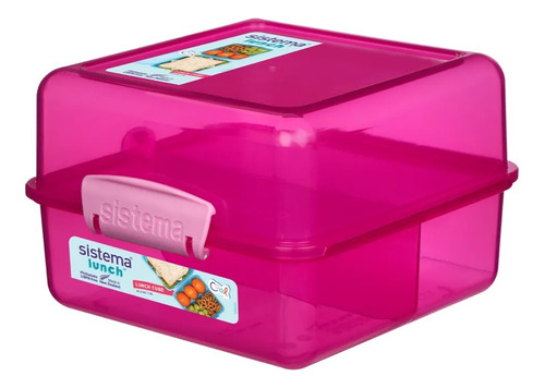 Contenedor Vianda Escolar Sistema Lunch Cubo - 3 Divisiones 