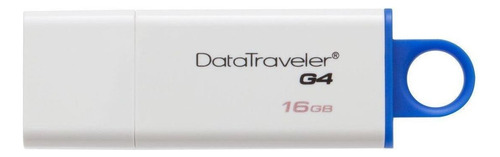 Memoria USB Kingston DataTraveler G4 DTIG4 16GB 3.0 blanco y azul
