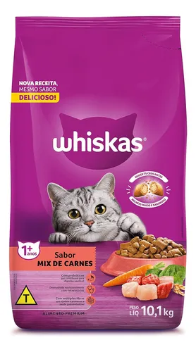 Alimento Whiskas Adultos Whiskas Gatos para gato adulto todos los tamaños sabor mix de carnes de 10 kg