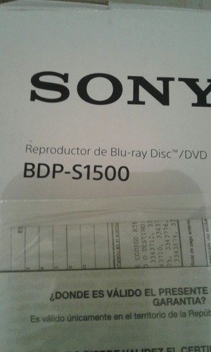 Blu Ray Sony S-1500
