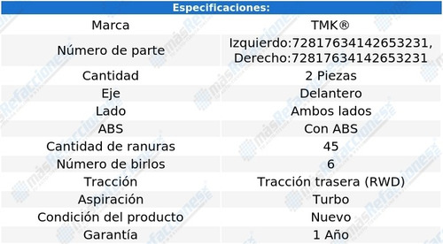 Par De Mazas Delanteras F-150 6 Cil 3.5l 11 Al 14 Tmk