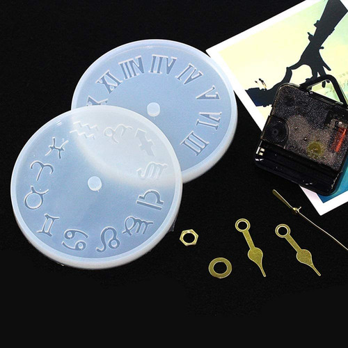 4 Piezas Esfera De Reloj Molde Resina Epoxi Fundición Silico