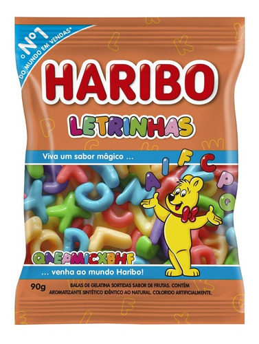 Imagem 2 de 2 de Bala De Gelatina Letrinhas Haribo 90g