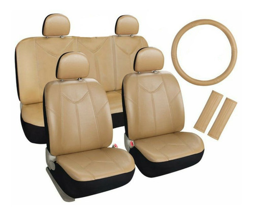 Fiat 500  Cubre Asientos Vinipiel Tapicería Funda  Beige