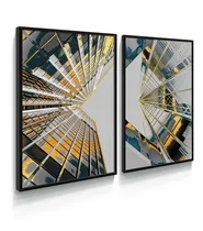 Comprar Quadros Decorativos Industrial Dourado Prédios Abstrato Hall
