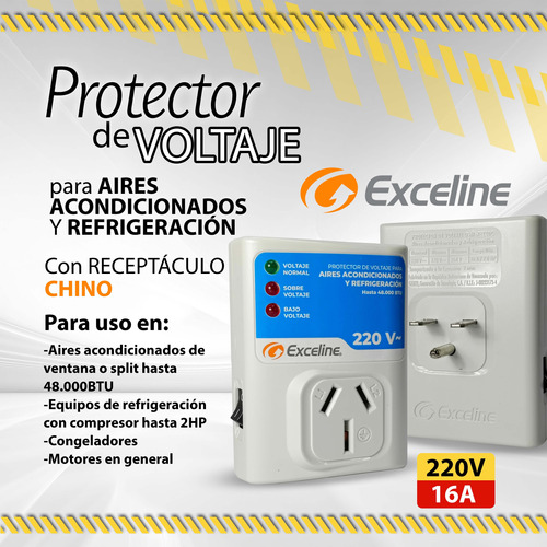 Protector Adapt Exceline P/aires 220v C/recepta Chino/ 09832