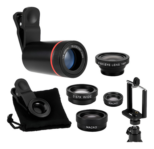 Lente Zoom Teleobjetivo 12x Con Trípode Para Celular