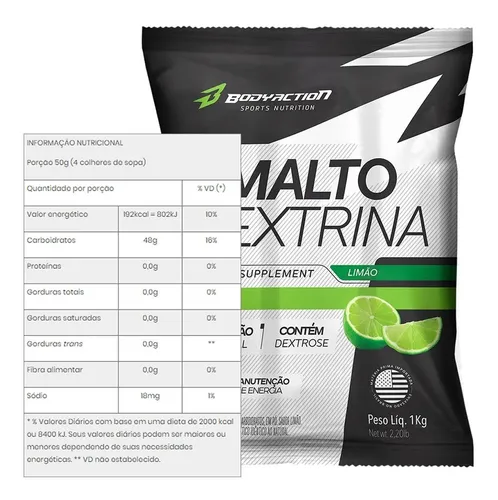 comprar Maltodextrina 1 Kg - Body Action Varios Sabores