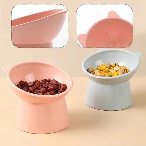 Platos Para Gatos Y Perros Comedero Kawaii Mascotas Tazon Color Gato gris
